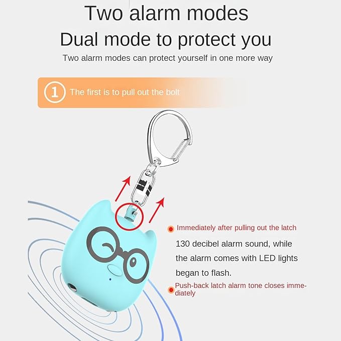 Safe Personal Alarm | 130DB Rechargeable Portable Protection, Personal Alarm for Women - Protective Device in Keychain for Women, Men, Children, Older and Outdoor Activities