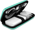 iMangoo Travel Essential Electronics Organizer Pouch Charger Case, Shockproof Dual Zipper Power Bank Cables Tech Accessories Purse, Men & Women Travel Must Have Storage Bag, 6.5x3.2x1 inch Mint
