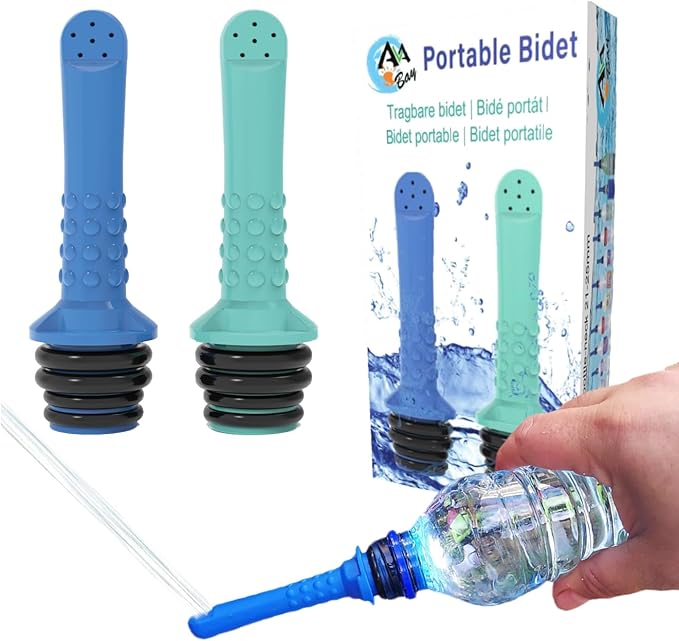 2pcs Portable Bidet I Easy-to-use Faucet Bidet I Compatible with Most Bottles I Peri Bottle for Postpartum Care I Hand Bidet for Toilet, Washing, Personal Hygiene and Travel
