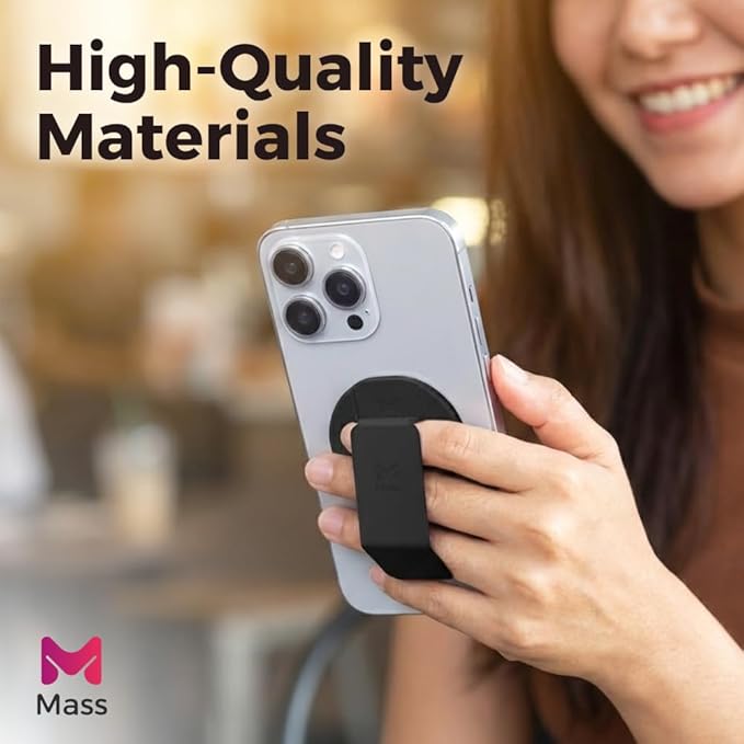 Planet Grip Compatible with MagSafe-Style iPhone Devices, Made from with a Slim Foldable Holder for Secure Magnetic Attachment and one-Hand use (Desert Titanium) by Mass