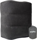 Inflatable Travel Foot Rest Pillow, Adjustable Height Leg Rest Pillow for Cars, Home, Office, Trains, Airplane, Make a Flat Bed for Baby, Kids, Toddlers, Grey, 1 Pack