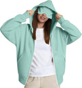 Zip Up Hoodie with Eye Mask Built In, Comfort Airplane Wearable Blanket Sweatshirt Men Women Sleep Clothes