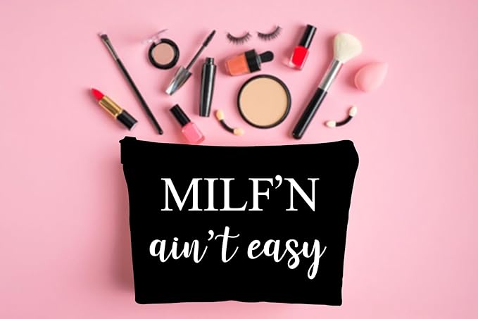 ZUYUROU Funny Makeup Bag for Mom - Sassy Cosmetic Pouch with Humorous Quote - Novelty Travel Toiletry Organizer for Women - Unique Birthday, Mother's Day Gag Gift for Wife or Girlfriend (Black)