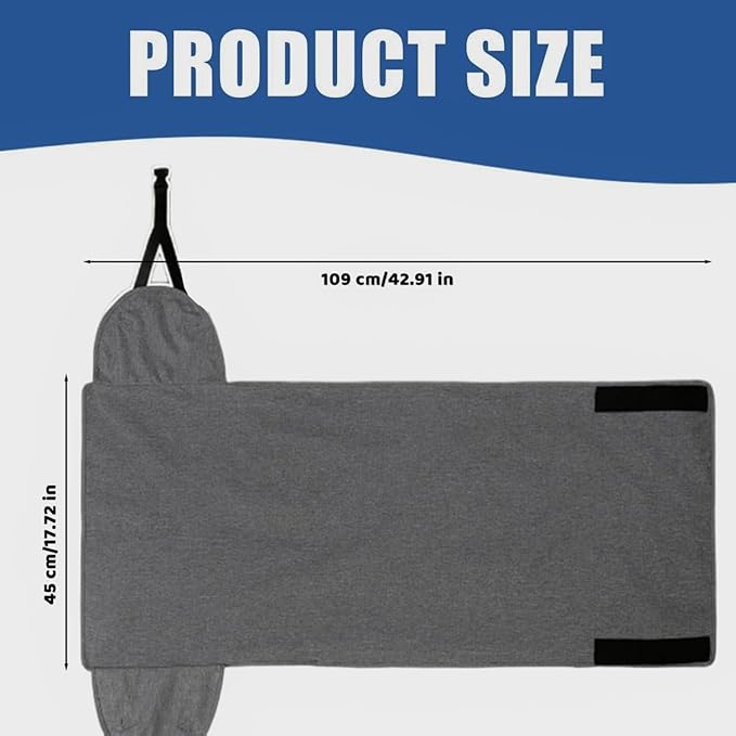 Portable Airplane Foot Hammock, Hardened Plastic Plate at The Bottom, Height Adjustable Feet Rest for Plane Travel, Office, Desk, Bus, Train, Long Trip (Gray)