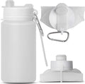 Collapsible Water Bottle, Portable Folding Bottle & Water Bottle with Clip for Backpack, Foldable Water Bottle BPA Free, Sport Bottle Water Squeeze Collapble Watterbottles (Gray)