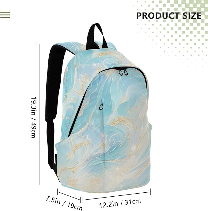 Anti Theft Backpack Lightweight Mens Laptop Bag Laptop Bag 15.6 Inch for Women & Men Outing Work Family TravelWhite Teal