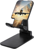 Adjustable Cell Phone Stand for Desk Foldable Mobile Airplane Phone Holder Cradle Dock Fit 4.0-8.0 Inch Smartphones Portable Travel Essentials Office Desktop Accessories Decor