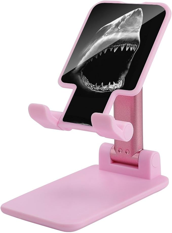 Black Shark Bite Portable Cell Phone Stand Foldable Desktop Phone Holder Adjustable Height Angle with Print Pattern
