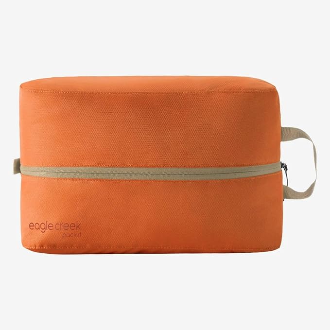 Eagle Creek Pack-It Reveal Multi Shoe Cube - Dual-Compartment Shoe Cube for Optimizing Luggage Space - Travel-Friendly - Easy-Grab Zipper & Quick Grab Handle - Lightweight & Portable - Mandarin