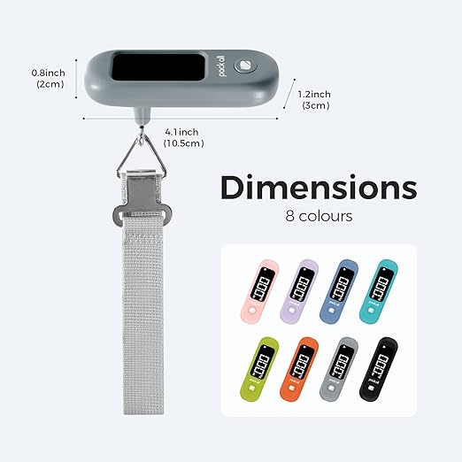 pack all 110 Lbs Luggage Scale, Digital Handheld Baggage Scale, Travel Suitcase Weight Scale with LCD Display, Battery Included, Rock Grey