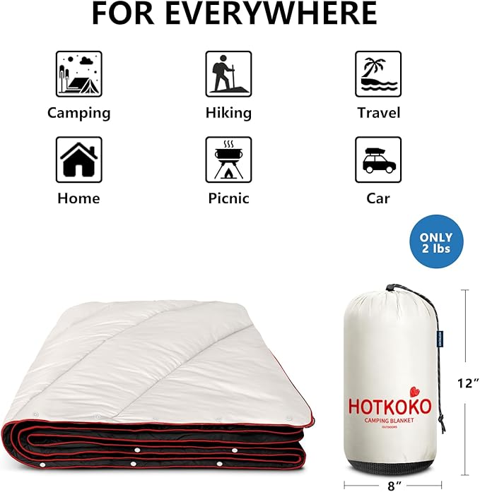 Camping Blanket,Lightweight Puffy Printed Camping Blanket Packable Outdoor Blanket for Camping,Traveling, Stadium, Hiking, Picnics