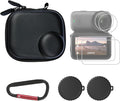 Osmo Nano Accessories Kit, Mini Carrying Case for DJI Osmo Nano PU Portable Storage Bag, 2pcs Silicone Lens Cap, Lens Screen Protectors (4 Pack) Comatible with DJI Nano Camera