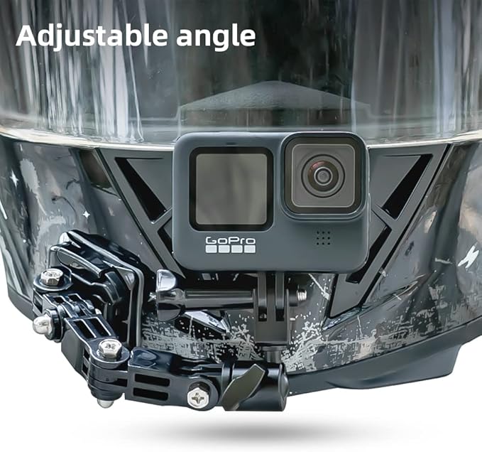 Motorcycle Helmet Chin Mount Kit Compatible with GoPro Hero 13 Black, Hero 12/11/10/9/8/7, DJI Action 6/5 Pro/4/3 and More Action Cameras (Ball Head Motorcycle Helmet Chin Mount)