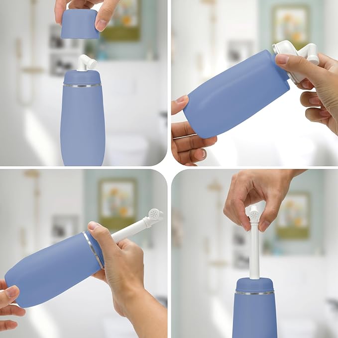 Portable Bidet for Travel - Friendly Handheld Personal - Peri Bottle - with 400ml Capacity, Convenient & Leakproof Design for Personal Hygiene Cleaning - Portable Bidet for Women and Men. (Blue)