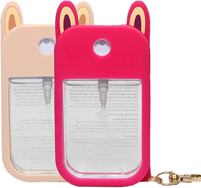Silicone Case Compatible with Hand Sanitizer Spray, Protective Case with Keychain for Power Mist (Fit for 1 FL OZ), Hand Sanitizer Spray Accessory