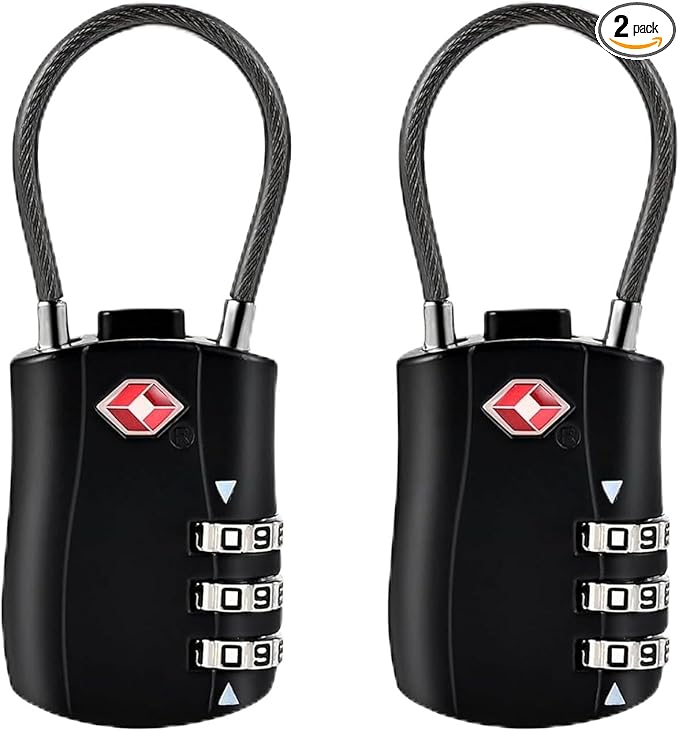 2pcs TSA Approved Luggage Locks with 4pcs Zipper Locks, Zinc Alloy Combination Locker Suitcase Lock, TSA Locks for Luggage, Combination Lock for Locker Backpack (TSA007)