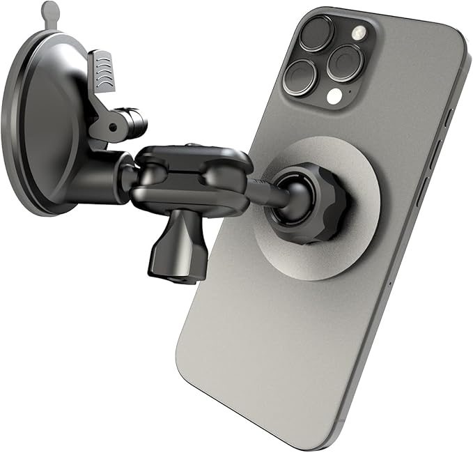 Quyee Universal Magnetic Phone Holder, Multi-Directional Dual 360 Degree Rotating Suction Cup Phone Wall Mount, Tiktok YouTube Vlog Video Recording Kit, Travel Essentials Accessories