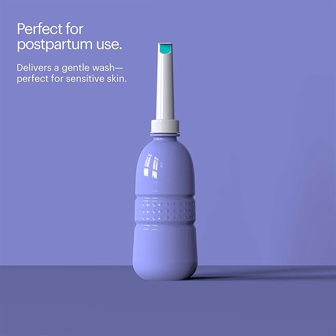 Brondell GoSpa Travel Bidet GS-70 – Portable Peri Bottle for Postpartum & Perineal Care, 400ml Handheld Bidet with Angled Nozzle, Collapsible Design, Nozzle Storage & Travel Bag, Amaranthine
