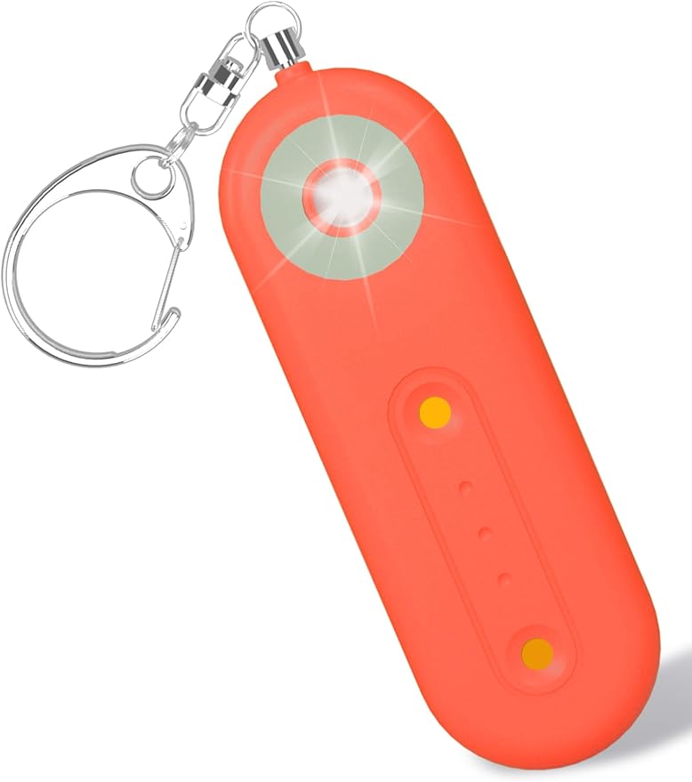 ROTOPATA Personal Safety Alarm for Women, 130dB Extra Loud Emergency Strobe & Siren Self Defense Keychain, Rechargeable Safety Keychain Set for Girls Elderly Traveling College, Orange
