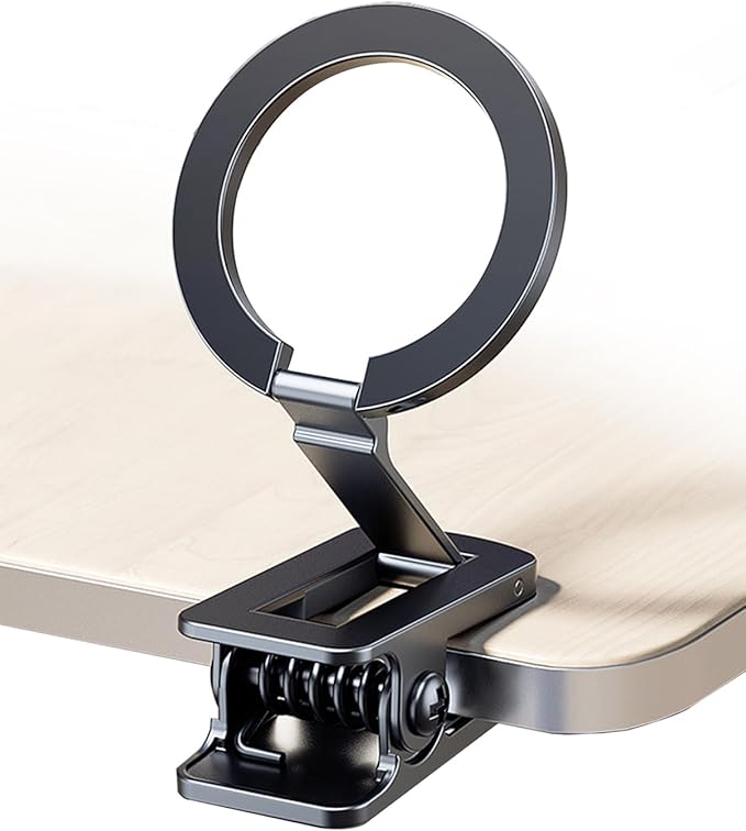 JINSERTA Clip-on Airplane Phone Holder Mount, Handsfree Magnetic Phone Stand,Travel Must Haves Phone Stand for Desk,Travel Essentials for iPhone 15 14 13 12 Pro Max
