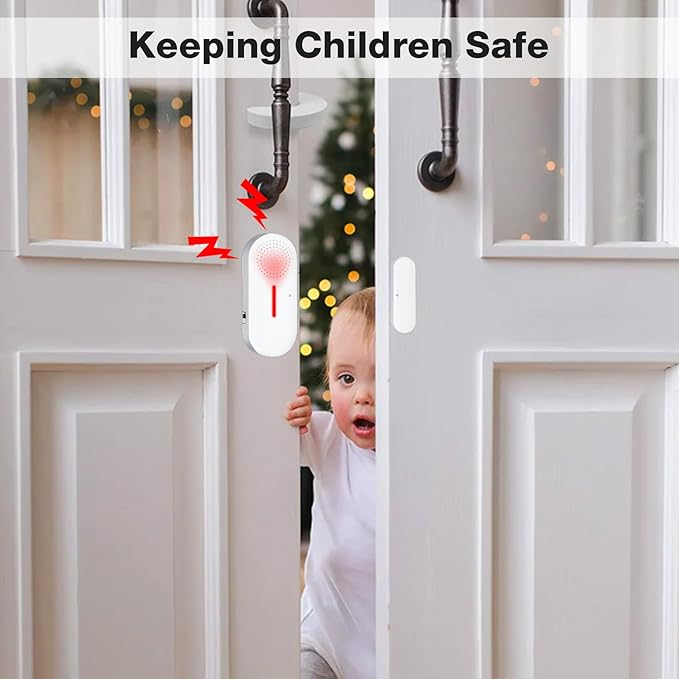 Door Window Alarm, 95DB Door Alarms for Kids Safety, Wireless Sensor Door Window Burglar Alarm-Window Pool Alarms for Home (2 Pack)