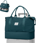 Travel Duffel Bag, 18x14x8 Inches Travel Bag Spirit with Shoes Compartment, Weekender Overnight Bag for Women with Trolley Sleeve, Carry On Bag for Airplanes Sport Tote Gym Bag(Blue)