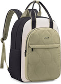 LOVEVOOK Laptop Backpack for Women, College Travel Backpack Puffer Womens Backpack for 15.6 Inch Laptop, Computer Water-Resistant Quilted Casual Daypack, Green