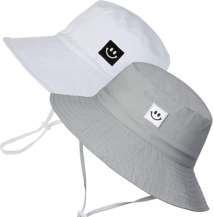 55cube UPF 50+ Baby & Toddler Sun Hat, Wide Brim Infant Bucket Hat for Beach & Outdoors, Adjustable Fit for Ages 0-4 Years