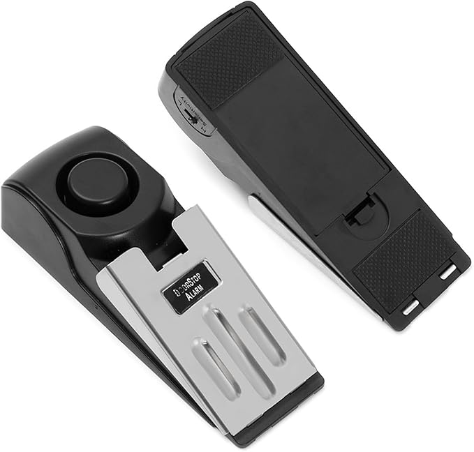 Portable Door Lock & Door Stop Alarm Set, Dual Protection Door Security Devices for Travel Hotel Apartment College Home, Safety Locks for Doors with 120dB Siren