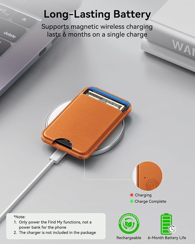 TWZKG for MagSafe Wallet, Works with Apple Find My,5 Card Holder with Stand, Magnetic Phone Wallet for iPhone 17/16/15/14/13/12 Pro Max Plus Air, RFID Blocking Vegan Leather,Brown