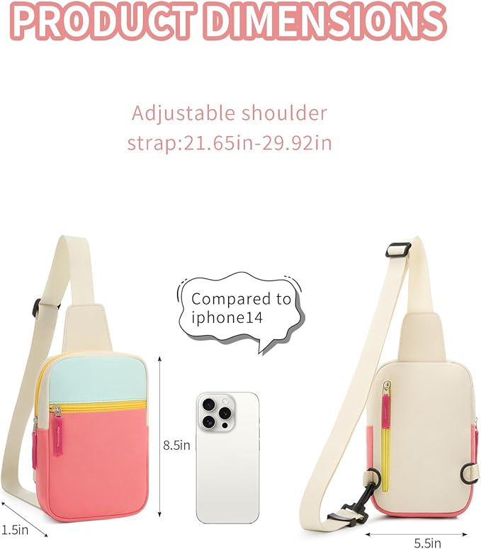 Mothers Day Gifts for Daughter, Birthday Graduation Gifts for 8 9 10 11 12 Year Old Teens Girls Her,Fanny Pack Sling Crossbody Bag Belt Bags Purse, Preppy Teen Girl Gift Trendy Stuff Travel Essentials