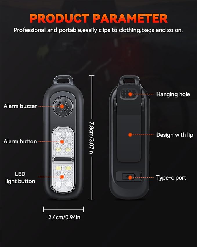 ELECPOW 130 dB Personal Alarms,Key Chain & Wearable Clip Alarm for Women Self Defense,Running & Travel Rape Alarm for Women Loud for College Girls Kids Extra Loud Siren -3 Strobe Lights