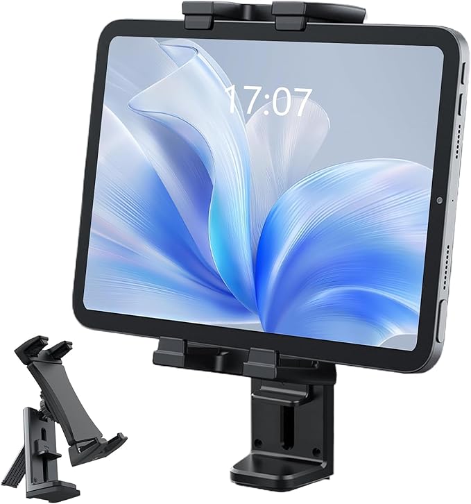 Airplane Tablet Holder Mount, Flight Essentials Travel Accessories Tablet Stand with 360 Degree Rotation,Compatible with 4.7-12.9inch iPad, Phone