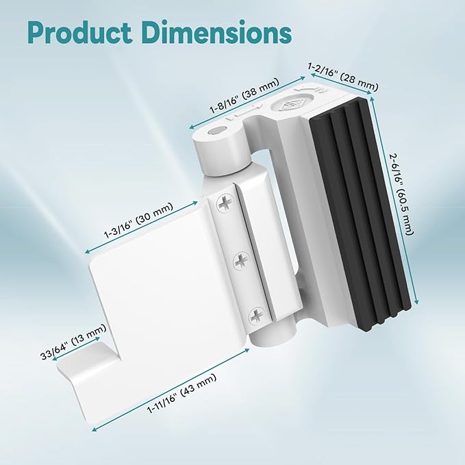 Upgraded Portable Security Door Reinforcement Lock - No Drilling Flip Lock Latch Prevents Unauthorized Entry Fits Inward-Opening Doors, Apartment, Hotel, Travel (White-3 Pcs)