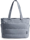 BAGSMART Tote Bag for Women, Lightweight Puffy Tote Bag with Compartments Shoulder Bag Handbag for Travel, Work, Gym | Lightweight, Puffy, Quilted, for Travel, Work