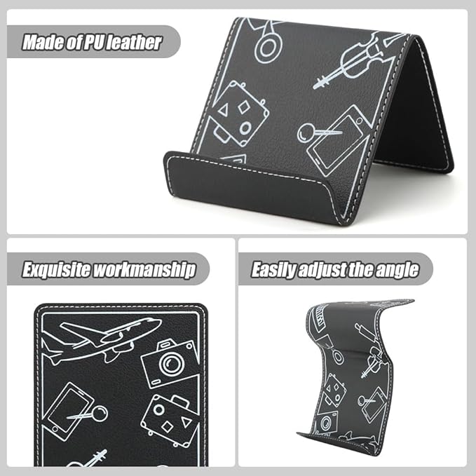 Airplane Phone Holder Flexible Flight Cell Phone Holder and Flexible Tablet Stand Airplane Travel Essential Accessories for Most Smartphones, Tablets(Color:Black)