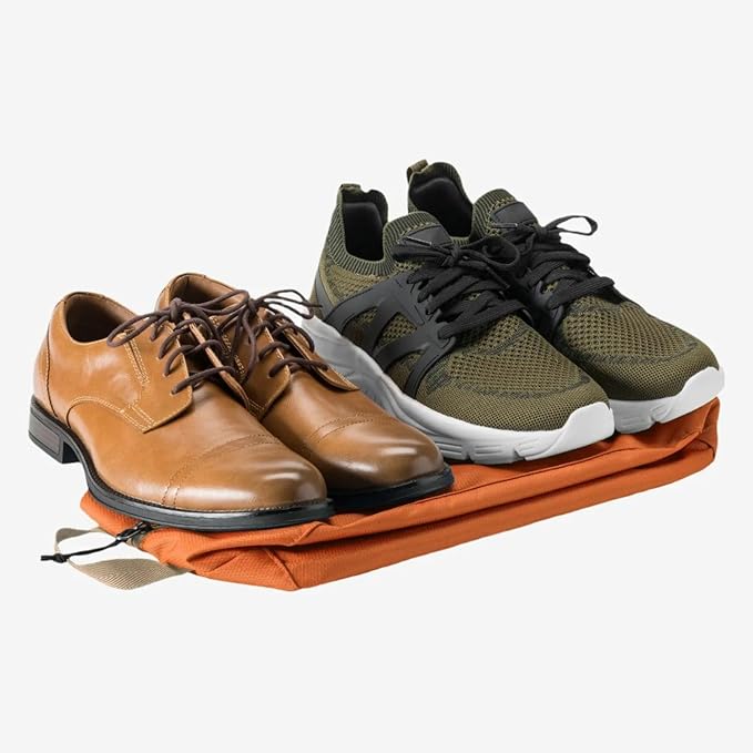 Eagle Creek Pack-It Reveal Multi Shoe Cube - Dual-Compartment Shoe Cube for Optimizing Luggage Space - Travel-Friendly - Easy-Grab Zipper & Quick Grab Handle - Lightweight & Portable - Mandarin