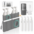 Travel Bottles for Toiletries, TSA Approved Travel Shampoo and Conditioner Bottles with Suction Cups, Gray