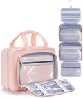 Travel Hanging Toiletry Bag for Women - Waterproof Cosmetic Organizer with Clear Window, Lightweight Bathroom Bags for Essentials, Makeup, Shampoo, Toiletries Pink,Large