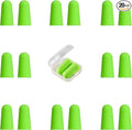 20 Pairs Green Reusable Ear Plugs, 32dB NRR Noise Reduction, Washable Slow-Rebound Foam Earplugs for Sleeping, Snoring, Work, Concerts, Travel