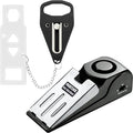 Portable Door Lock + Door Stop Alarm Set – Travel Safety Kit for Hotel Rooms, Home, Dorms & Apartments – (Black, Lock + Alarm)