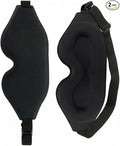 2 Pack Sleep Masks Black 3D Contoured Grooves Eye Mask for Sleeping Light Blocking Women Men Naps Travel Daily Rest