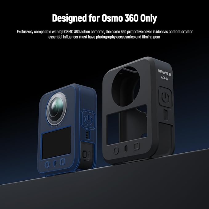 NEEWER Silicone Protective Case for Osmo 360, Nonslip Soft Stable Anti Scratch Camera Sleeve Cover Protector Accessory with Unobstructed Access, Compatible with DJI OSMO 360 Action Cam, AC047