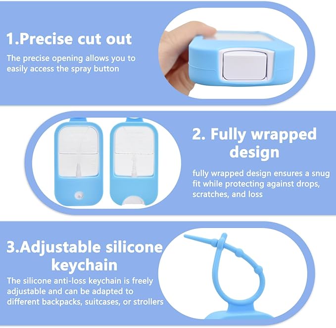 Silicone Case Compatible with Touchland Hand Sanitizer Spray (Fit for 1 FL OZ) Hand Sanitizer Holder Protective Case