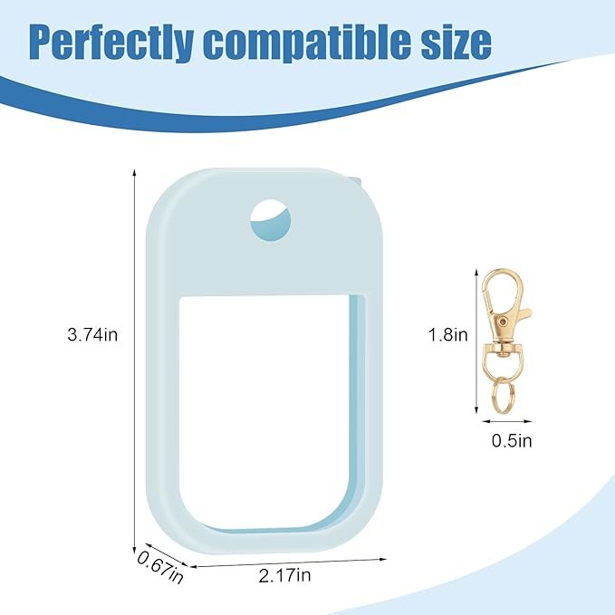 Hand Sanitizer Spray Case Compatible with Touchland, Silicone Hand Sanitizer Case Holder with Keychain for Power Mist and Glow Mist 1 fl oz,(Blue)