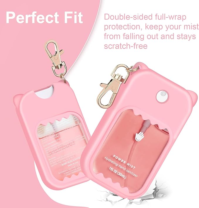 Hand Sanitizer Spray Case for Touchland Silicone Touchland Case Keychain Cute Hand Sanitizer Holder Keychain Compatible with Touch land Power Mist Gentle/Glow Mist