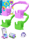Stocking Stuffers for Teen Boys Girls Cell Phone Stand Upgrade Adjustable Rock on Lazy Phone Stand for Desk Cool Funny Gadget Gifts for Christmas Adult Men Women Wife 2Pack Bright Purple Avocado Green