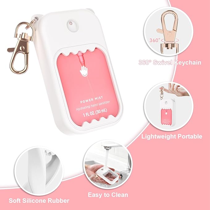Hand Sanitizer Spray Case for Touchland Silicone Touchland Case Keychain Cute Hand Sanitizer Holder Keychain Compatible with Touch land Power Mist Gentle/Glow Mist
