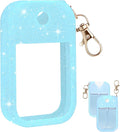 Palksky Hand Sanitizer Spray Glitter Case for Touchland,Silicone Case with Keychain for Power Mist and Glow Mist 1 fl oz(Glitter Sequin Blue),Travel Size