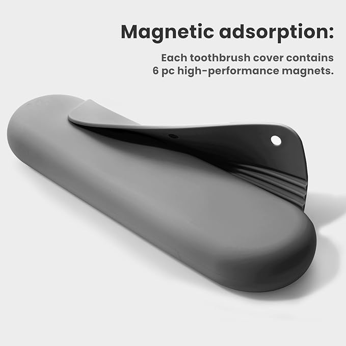 Silicone Electric Toothbrush Travel Case, Manual Toothbrush Travel Cover for Men and Women,Toothbrush Holder for Travel,Gym and More, Fits Most Manual and Electric Toothbrushes - Gray